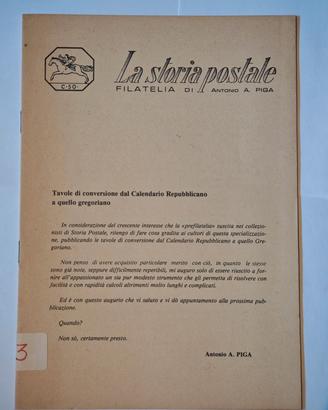 La storia postale - Tavole di conversione - Piga