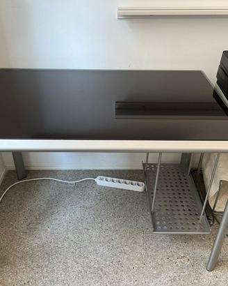 SCRIVANIA CALLIGARIS ACCIAIO E VETRO TEMPERATO