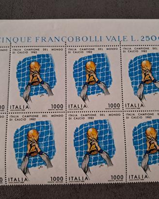 8 francobolli Italia Campione del mondo 1982