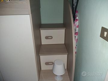 cameretta con ponte scrivania e mensole