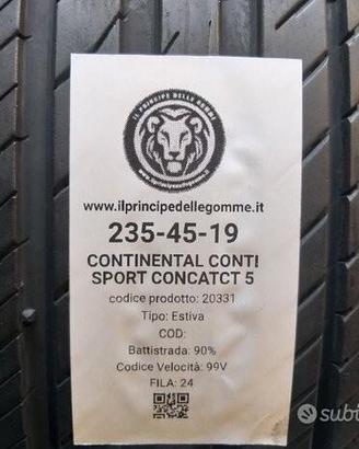 2 gomme 235 45 19 continental a20331