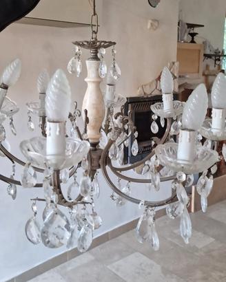 lampadario cristallo vintage 