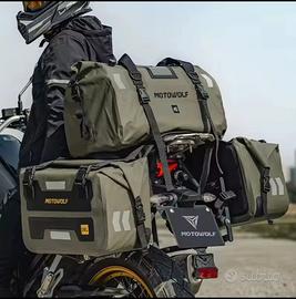 borse laterali moto avventura morbide Motowolf
