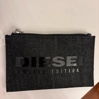 Portafoglio pormonete Diesel in denim grigio