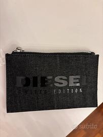 Portafoglio pormonete Diesel in denim grigio