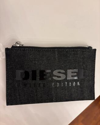 Portafoglio pormonete Diesel in denim grigio