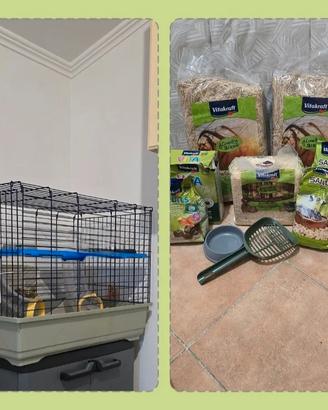 Gabbia +accessori+mangimi