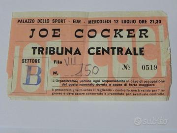 Biglietto ingresso concerto Joe Cocker