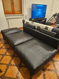 Divano Arketipo in pelle nera