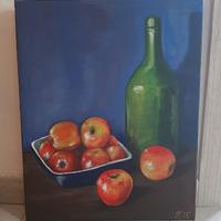 Quadro acrilico su tela natura morta 50x40