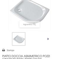 Piatto doccia semicircolare r38 pozzi ginori