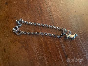 Giovanni Raspini bracciale argento con charm cane