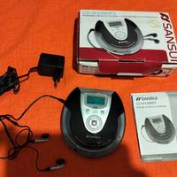 lettore CD MP3 Sansui con cuffie e alimentatore
