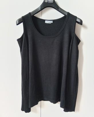 top nero con cut out spalle 