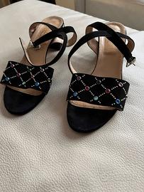 Sandali da sera neri da donna con tacco