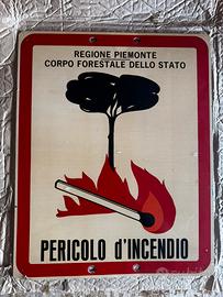Cartello ORIGINALE Metallo Forestale Piemonte