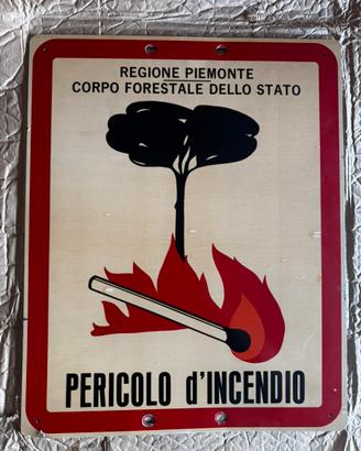 Cartello ORIGINALE Metallo Forestale Piemonte