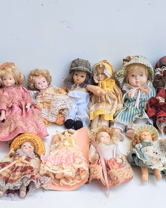 Lotto 11 Bambole da Collezione Vintage - Artigiana