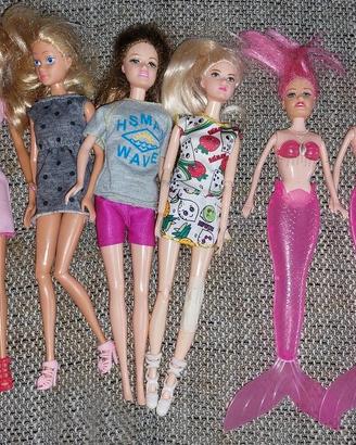 4 bambole simil-Barbie e 2 sirene
