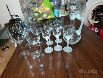 Set Calici da Vino e Decanter in Vetro/Cristallo
