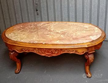 Tavolino da salotto con piano in marmo