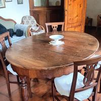 TAVOLO OVALE IN NOCE D'EPOCA ALLUNGABILE