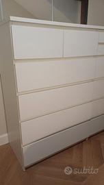 Cassettiera Malm bianca