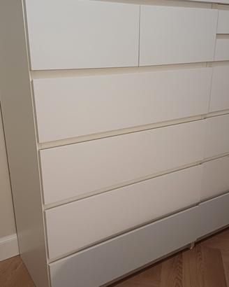 Cassettiera Malm bianca