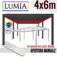 Pergola bioclimatica 6x4 LuMIA alluminio con LED