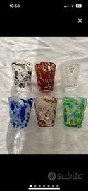 6 bicchieri da acqua NASON con murrine veneziane