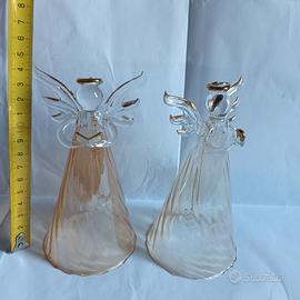 N.2 Angeli in vetro fatti a mano a Venezia Murano.