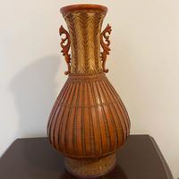 Vaso cinese rattan vintage