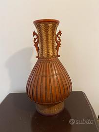 Vaso cinese rattan vintage
