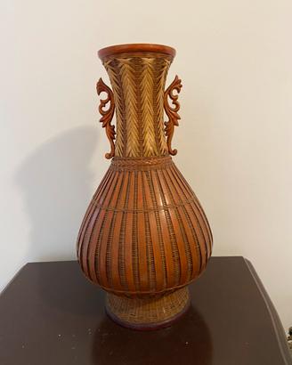 Vaso cinese rattan vintage
