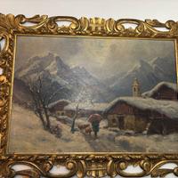 Quadro paesaggio invernale del 1900