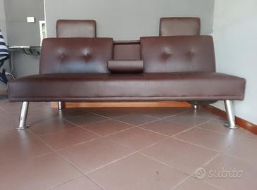 Divano letto in pelle da 3 sedute 
