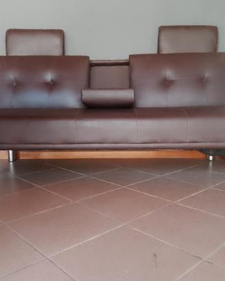 Divano letto in pelle da 3 sedute 