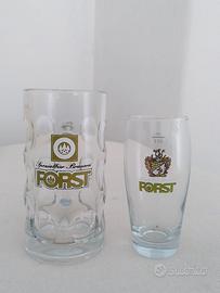 Boccale e bicchiere birra Forst da collezione