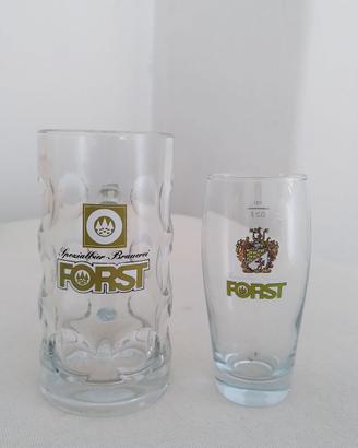 Boccale e bicchiere birra Forst da collezione