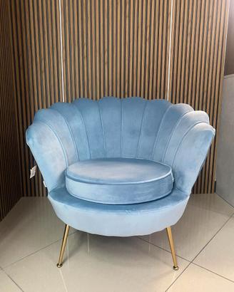 POLTRONA GLAM AZZURO POLVERE