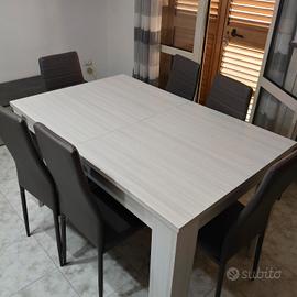 tavolo allungabile con 6 sedie