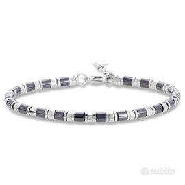 Bracciale Uomo Stroili in Acciaio e Ceramica Nera