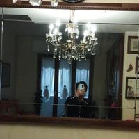 Grande specchio con cornice in legno dell'800"