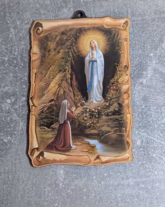 Quadretto Madonna di Lourdes e Santa Bernadette