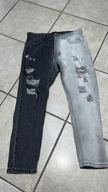 jeans nero e grigio, Tokuno Jeans, taglia 46