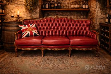 divano stile Chester stile Chesterfield in pelle 