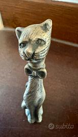 Gatto Vintage in Peltro - Statuetta Stilizzata