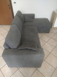 Divano letto angolare con penisola contenitore