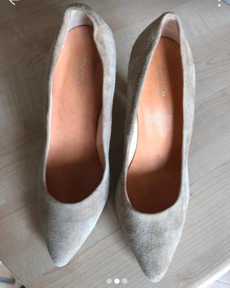 scarpe Benetton con tacco scamosciata n 37