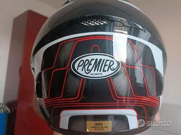 Casco integrale premier color Nero,bianco e rosso